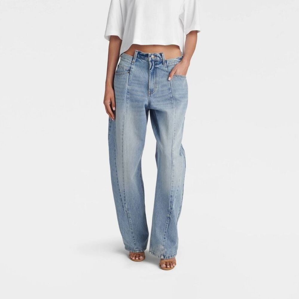 KBB by Kahlana -  Women's Mid-Rise Barrel Leg 'The De Blue